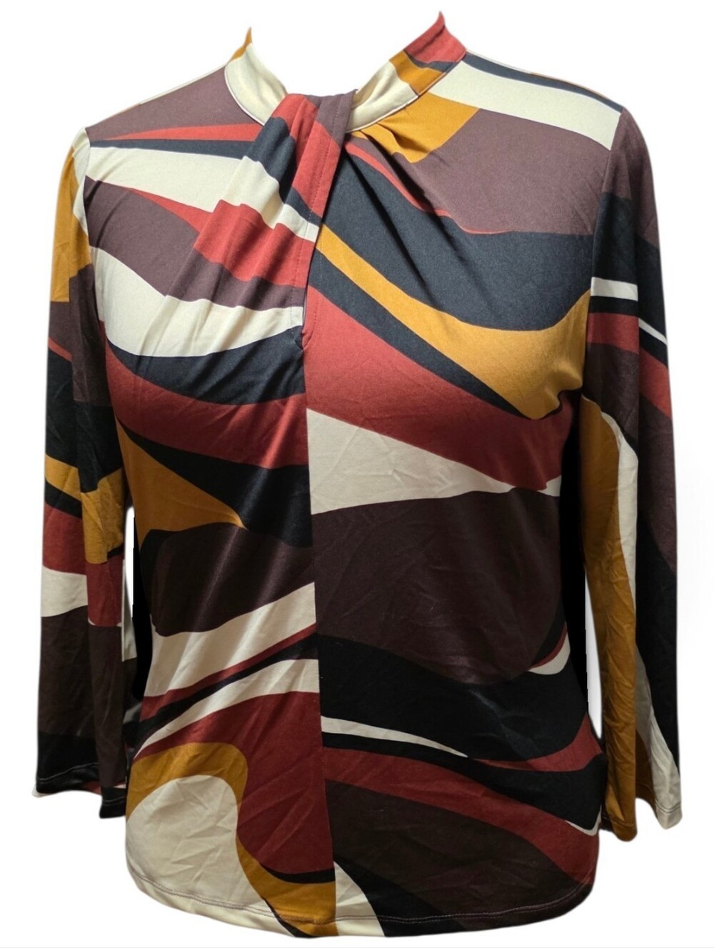 Eclair- Retro Style High Neck Blouse- Size L - NWT